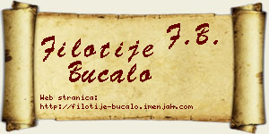 Filotije Bucalo vizit kartica